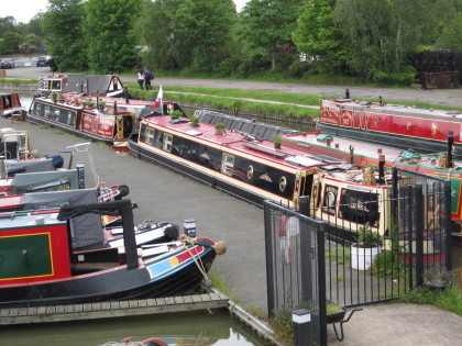 Photo: Visting RNR boats moored on the marina bank and the towing path