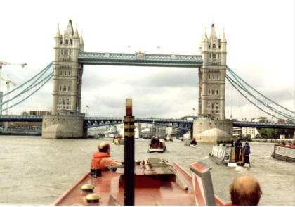Photo: Part of the RNR convoy approaches Tower Bridge.