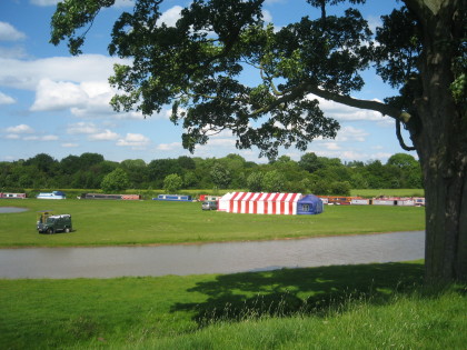 Photo: Rally site at Wharf Farm, taken from the remains of the Norman Motte and Bailey defensive mound.