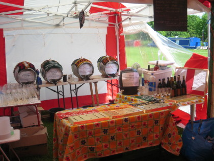 Photo: Rally bar featuring local real ales from Battlefield, Church End and Tunnel breweries, plus cider from Alan Hogan.