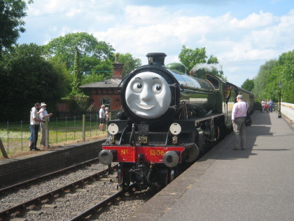 Photo: Battlefield Railway train, loco Mayflower with a face, it was a Thomas weekend too!