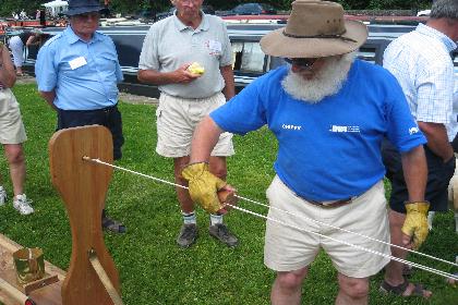 Photo: Ken's portable rope walk in action