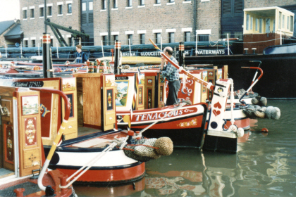 Photo: Some of the RN powered boats at the first RNR Rally, Gloucester, August 1999